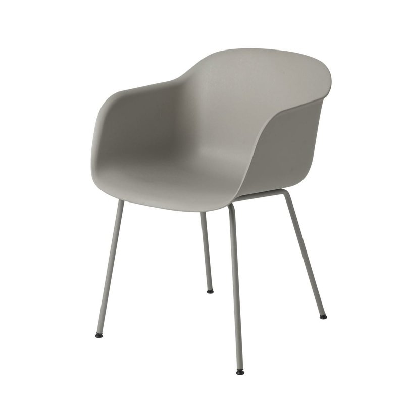 Muuto FIBER ARMCHAIR TUBE BASE Krzesło - Szare