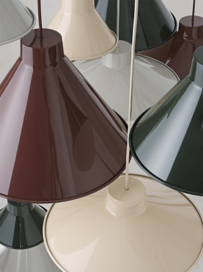 Muuto TOP PEDANT Stalowa Lampa Wisząca 38 cm Ciemnoczerwona