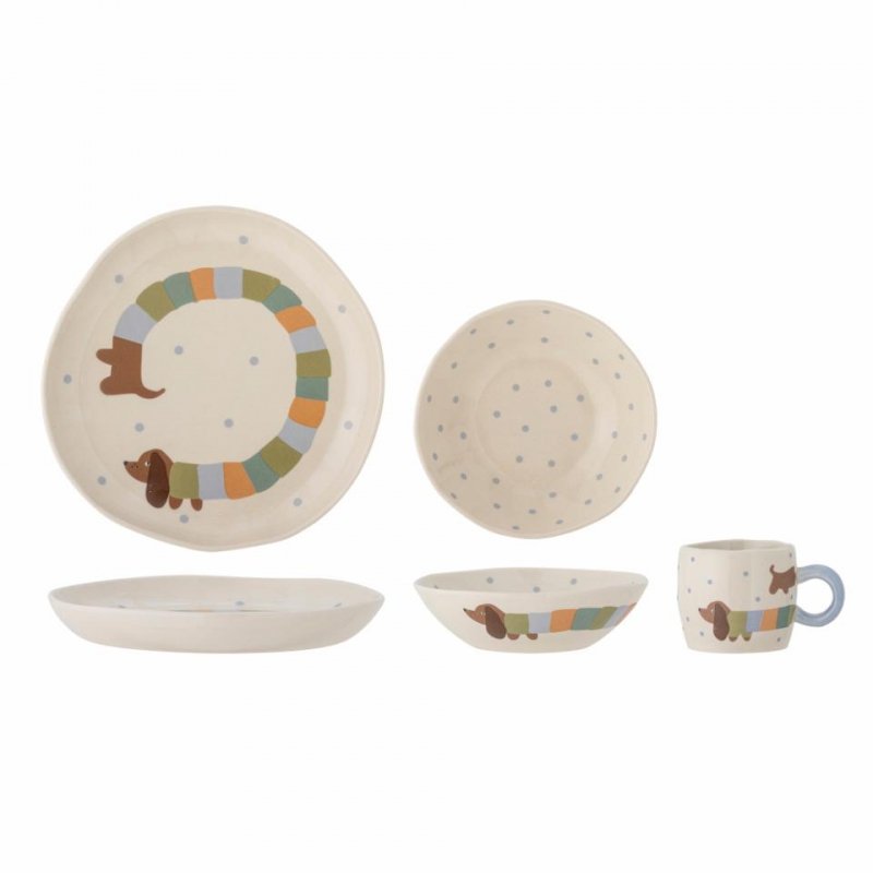 Bloomingville CHARLIE Ceramiczny Zestaw Naczyń dla Dzieci / 3 El.