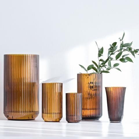 Lyngby Porcelain LYNGBY Wazon Szklany 31 cm Bursztynowy Amber