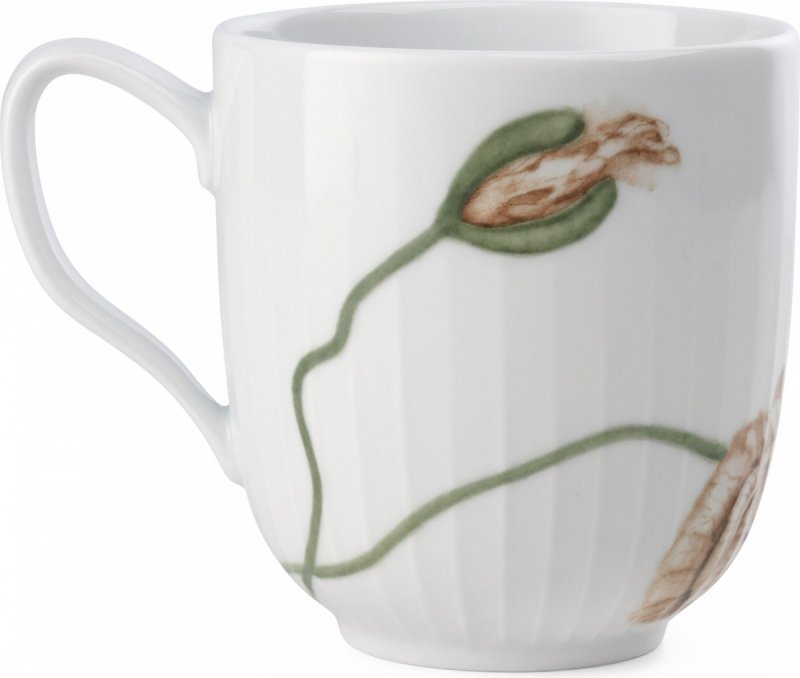 Kähler HAMMERSHØJ POPPY Kubek z Uchem 330 ml / Biały Zdobiony