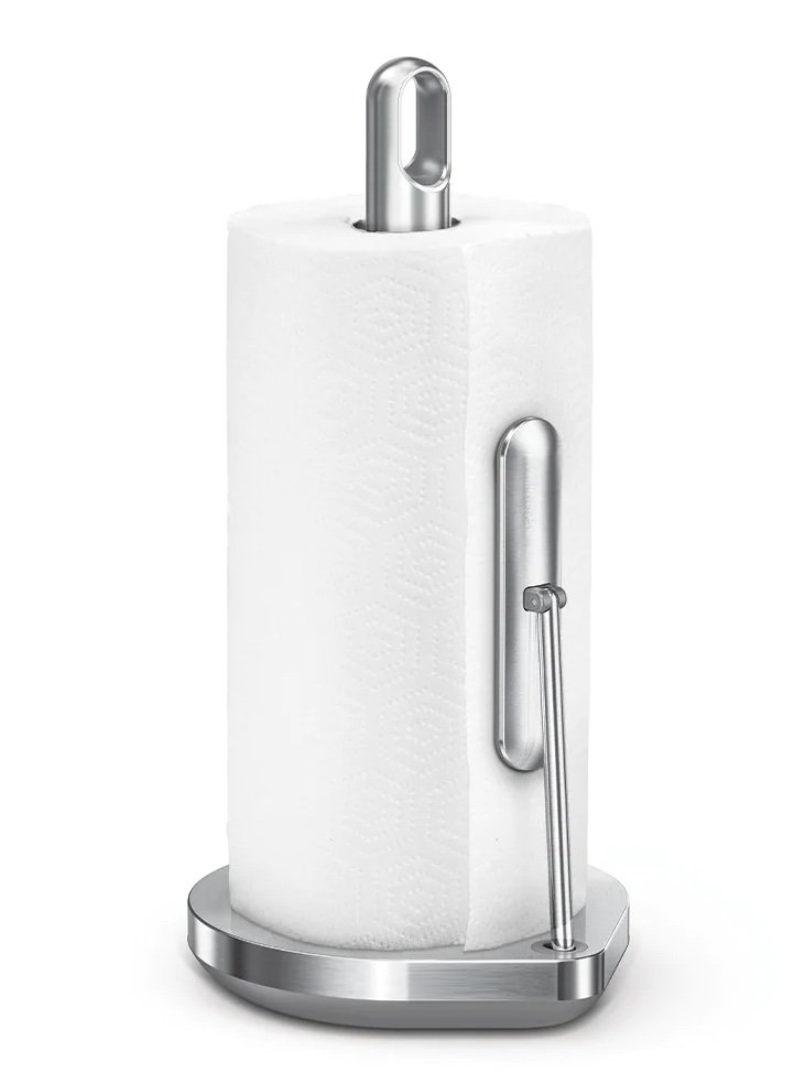 simplehuman TENSION ARM Stalowy Stojak na Ręczniki Papierowe z Ramieniem Napinającym / Srebrny