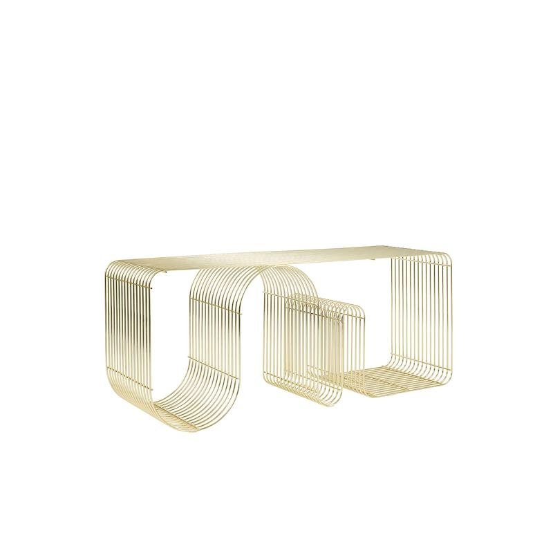 Aytm CURVA Metalowa Ławka 100 cm / Złota