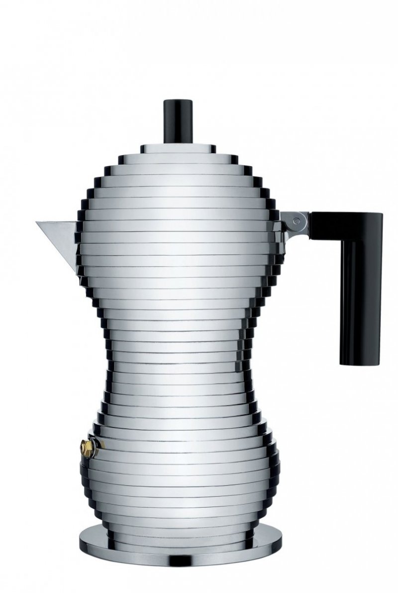 Alessi PULCINA Kawiarka - Zaparzacz do Espresso 150 ml - Czarna Rączka