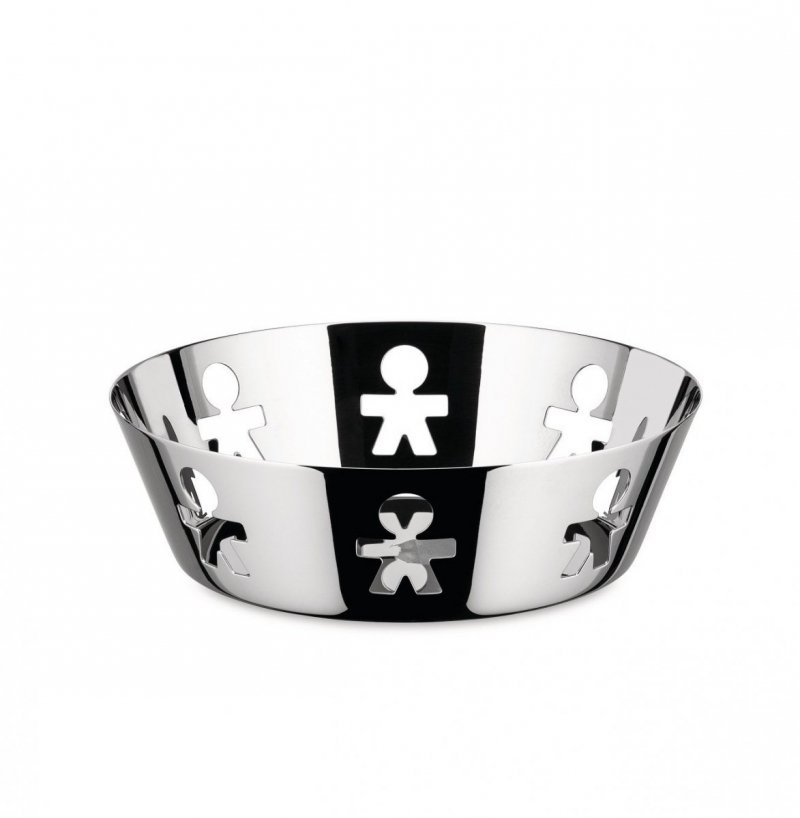 A di Alessi GIROTONDO Kosz na Owoce 18 cm Stal Polerowana