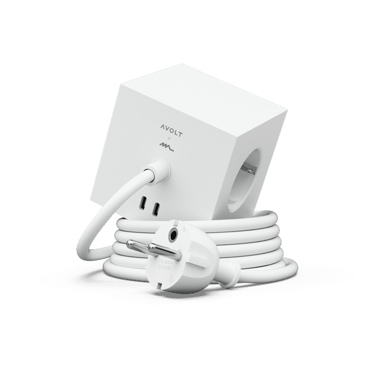 Avolt SQUARE 1 Listwa Zasilająca z Podwójnym USB-C i Magnetyczną Podstawą 3 m / Biały