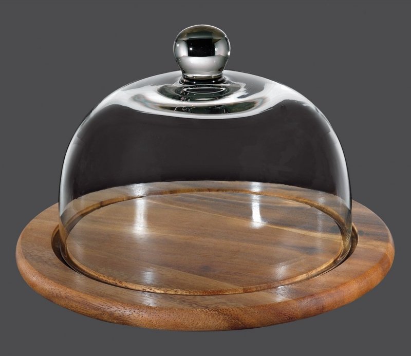 Zassenhaus AKACJA Okrągła Deska ze Szklanym Kloszem 25 cm