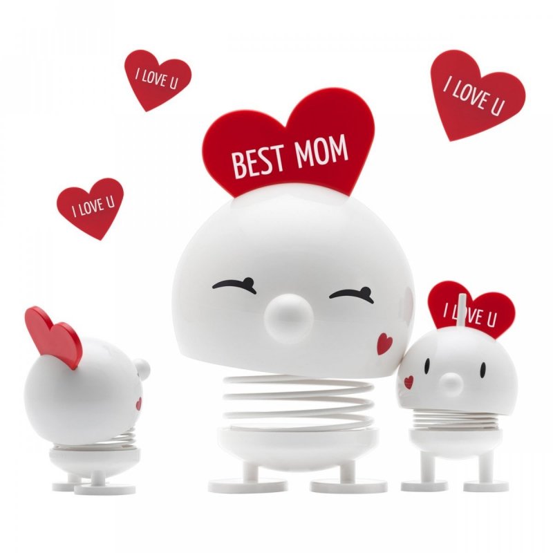 Hoptimist BIMBLE Figurka Optymisty z Serduszkiem L Biały - I Love U
