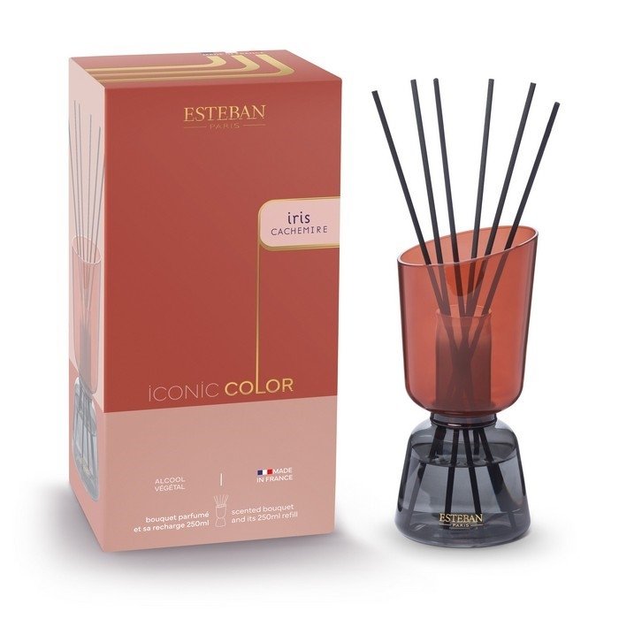 Esteban PARIS Szklany Dyfuzor Zapachowy z Patyczkami 250 ml ICONIC / Zapach Iris Cachemire
