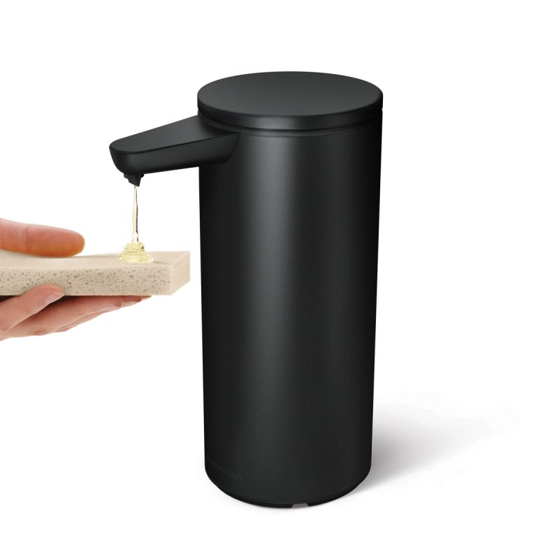 simplehuman SENSOR Stalowy Automatyczny Dozownik do Mydła, Płynu, Żelu Antybakteryjnego - Akumulatorowy 414 ml / Czarny Matowy