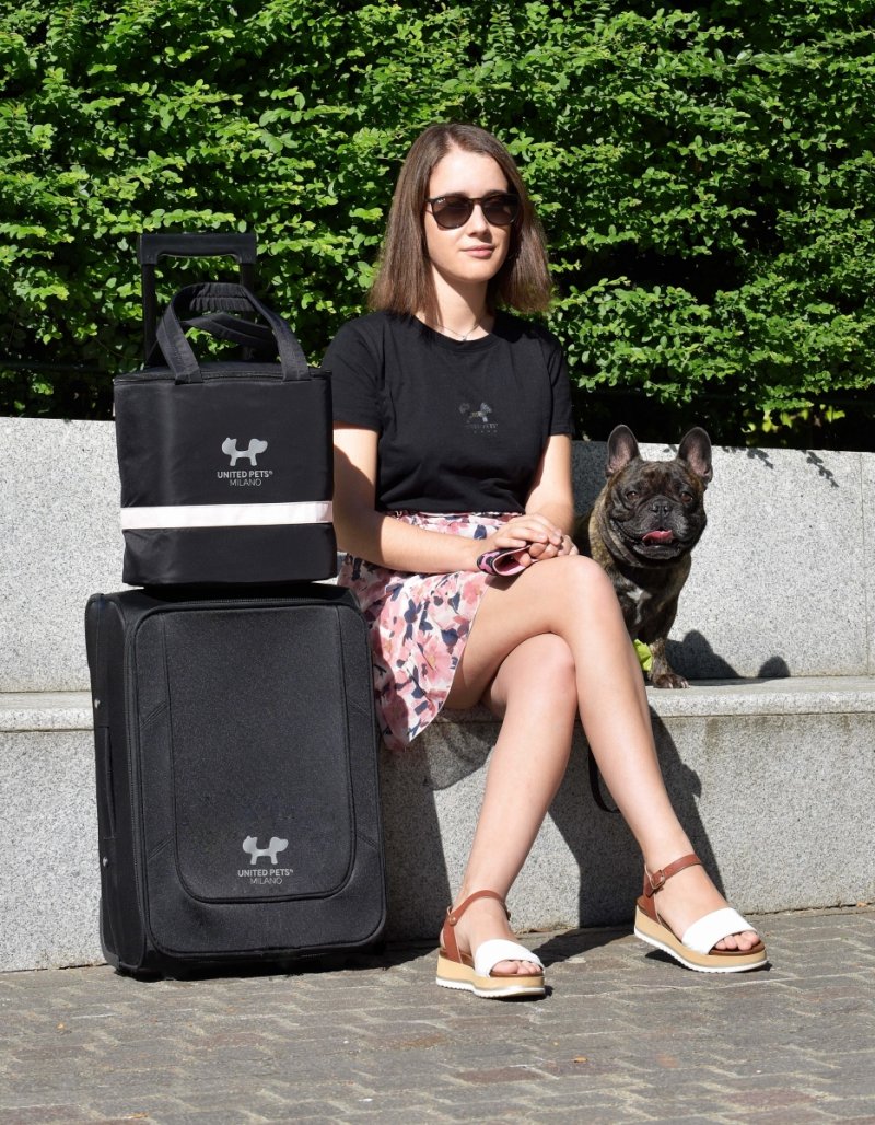 United Pets Milano TRAVEL Torba Podróżna dla Zwierząt / Czarno - Różowa