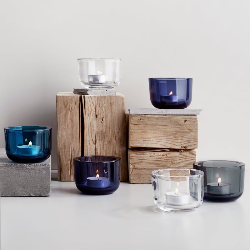Iittala VALKEA Świecznik Tealight / Szary