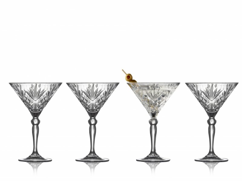 Lyngby Glass MELODIA Kryształowe Kieliszki Koktajlowe / do Martini 210 ml / 4 Szt.