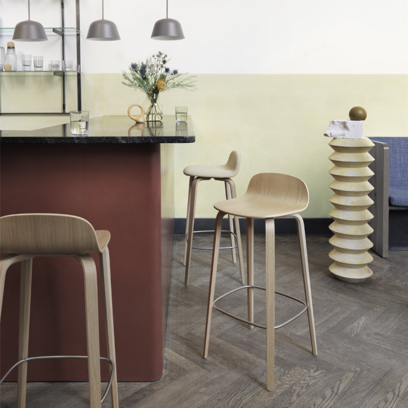 Muuto VISU BAR Hoker - Stołek Barowy 75 cm Dębowy