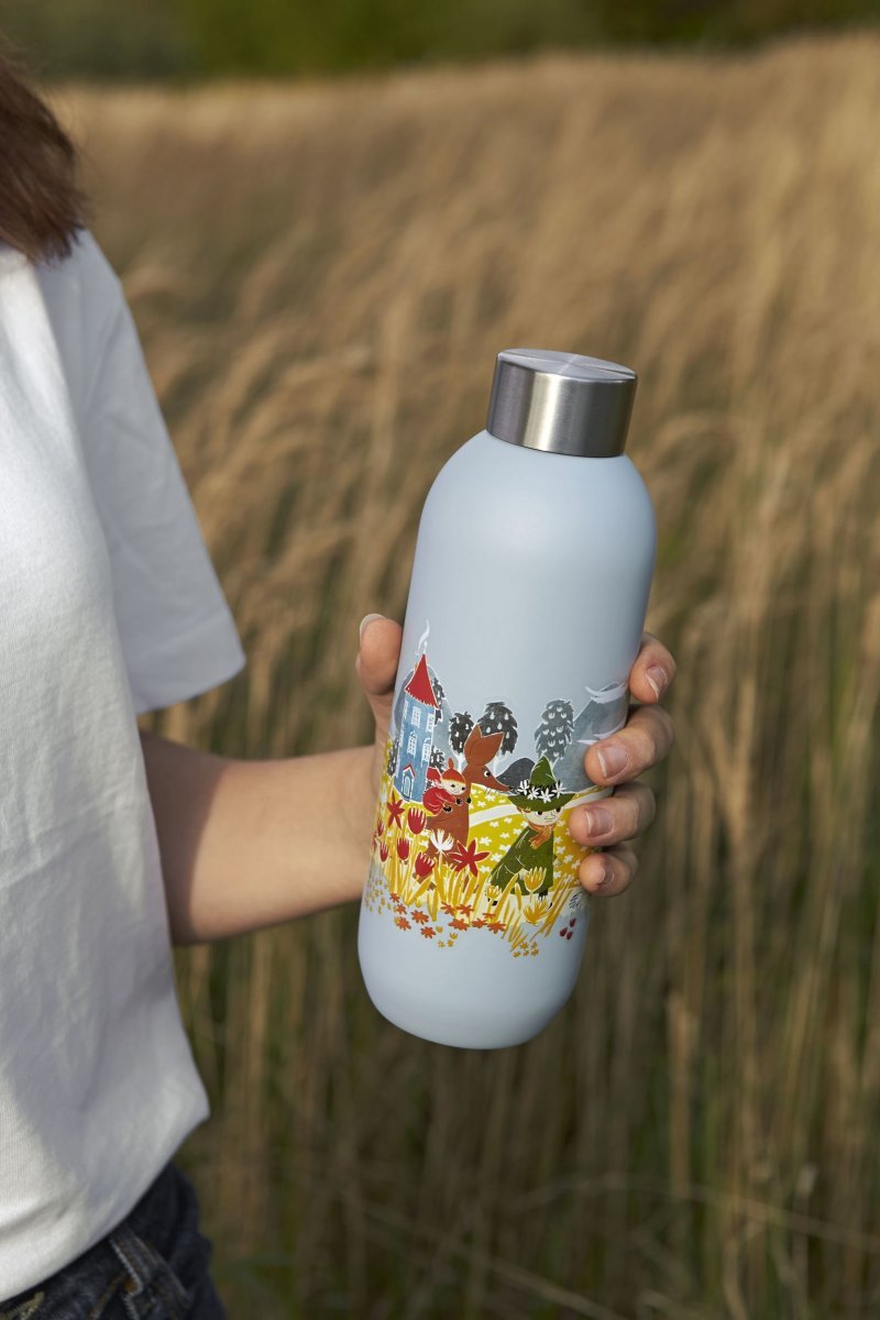 Stelton KEEP COOL Stalowa Butelka do Wody 750 ml MUMINKI Zieleń Leśna