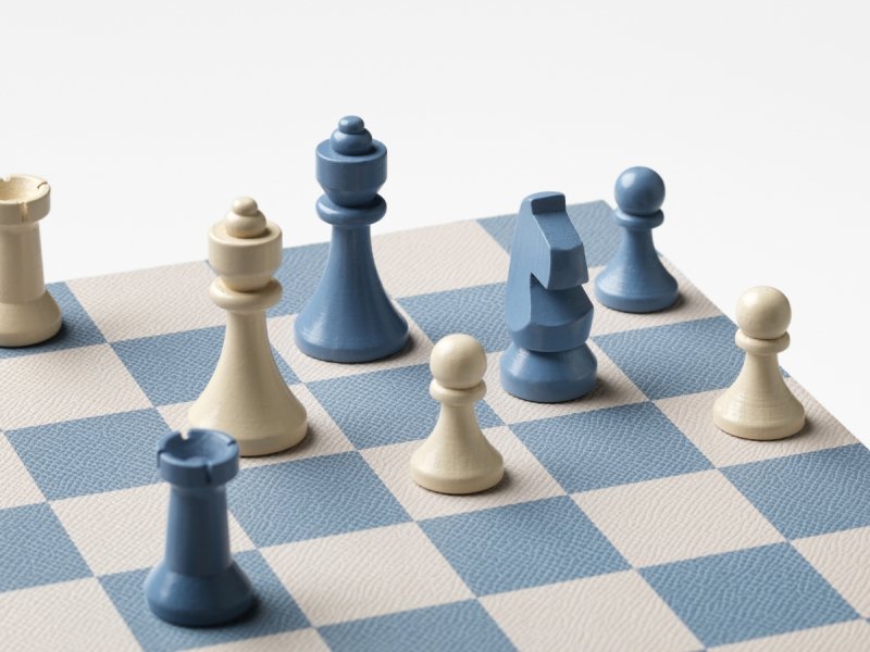 Printworks GAMES Zestaw do Gry w Szachy - Reverra / Beżowo - Niebieski