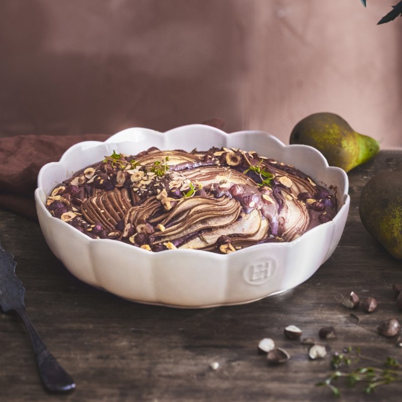 Emile Henry MADELEINE Ceramiczna Forma do Ciasta 26 cm / Różowa