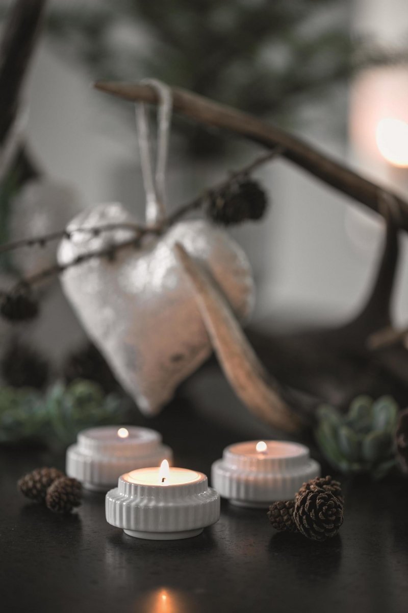 Lyngby Porcelain LYNGBY Świecznik Tealight 6,5 cm Biały 2 Szt.