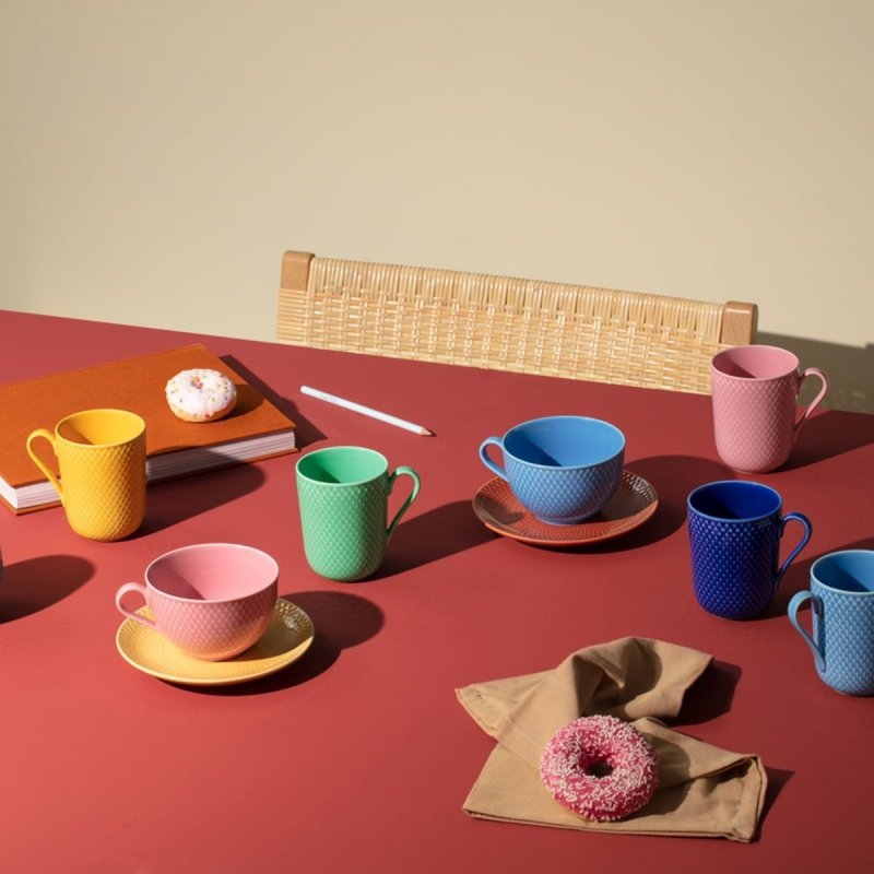 Lyngby Porcelain RHOMBE COLOR Kubek z Uchem 330 ml Granatowy