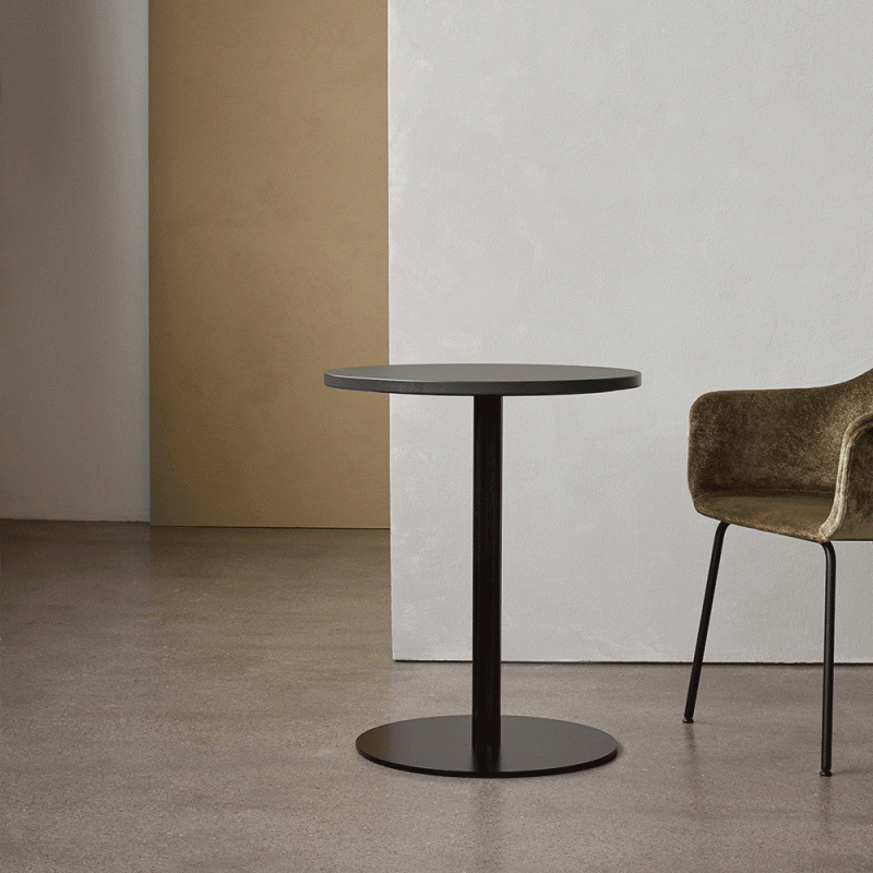 Menu HARBOUR COLUMN Stół Okrągły 60 cm Blat Linoleum - Czarny