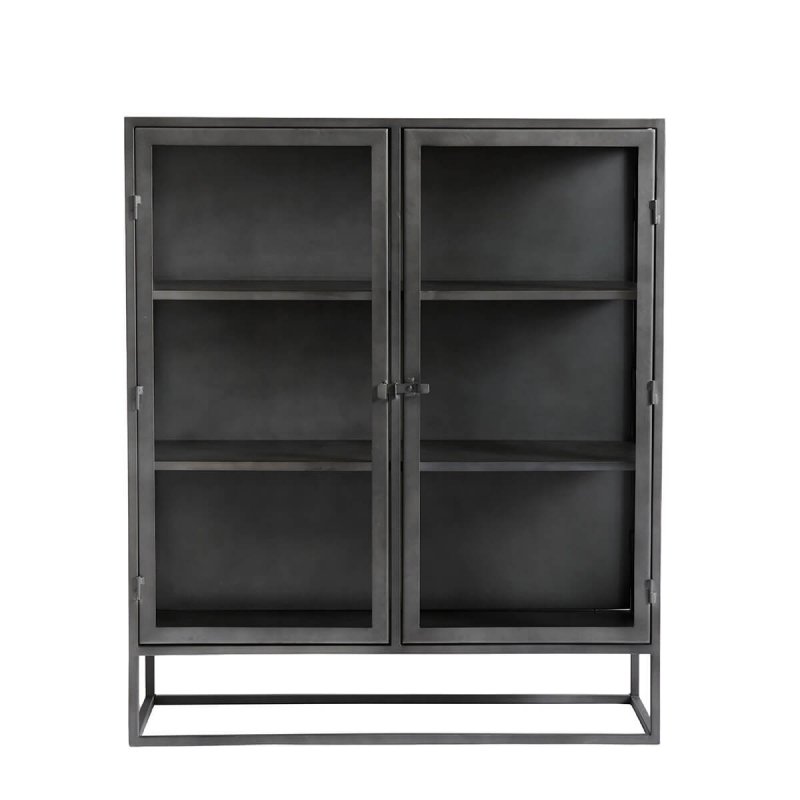 Muubs BOSTON Metalowa Witryna Przeszklona 130 cm / Czarna