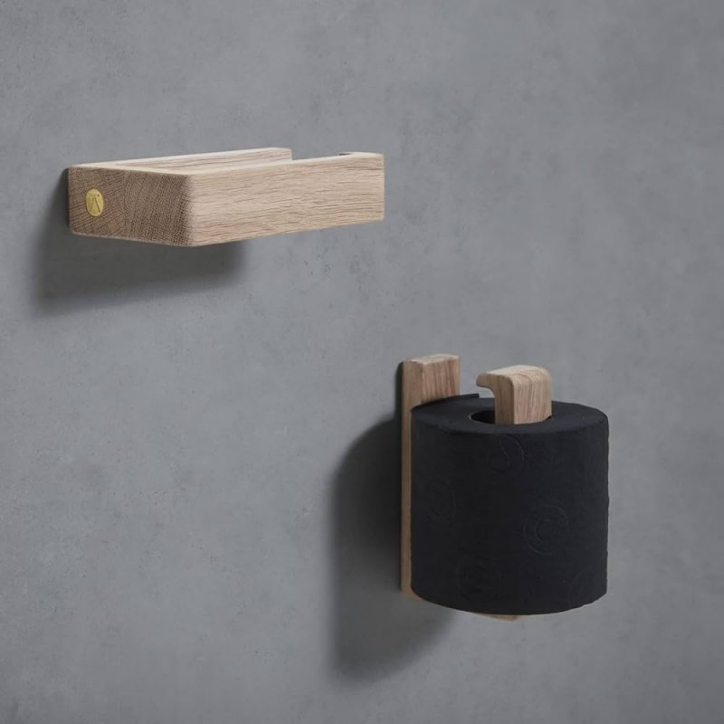 Andersen Furniture BATH Drewniany Uchwyt na Papier Toaletowy / Dębowy