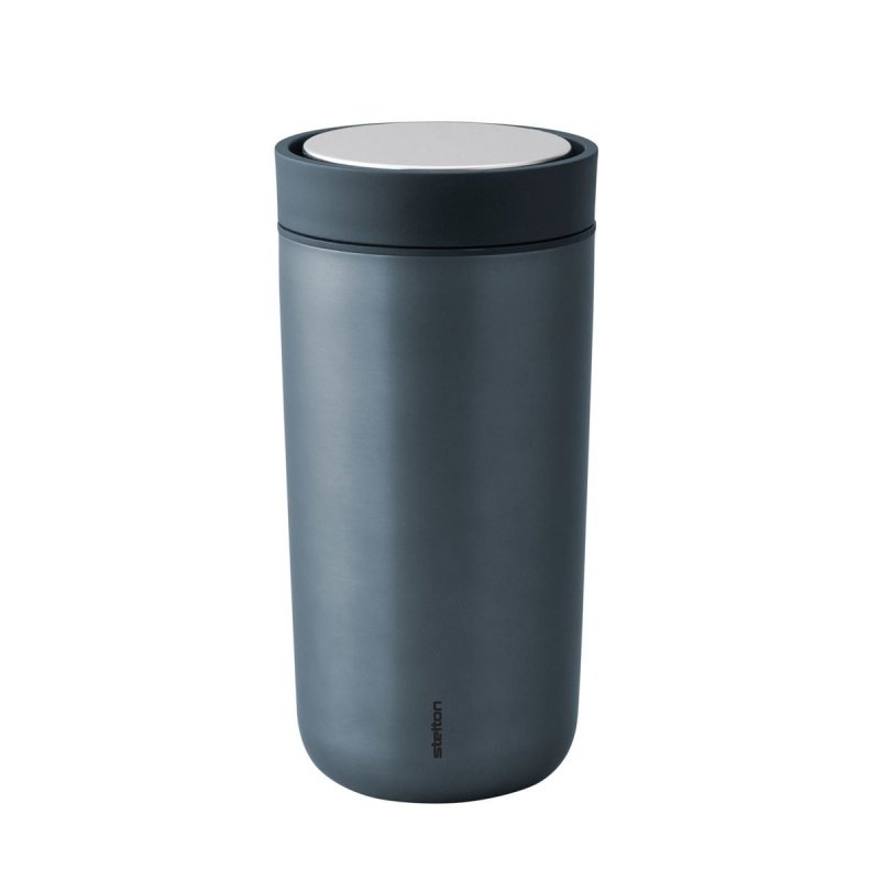 Stelton TO GO CLICK Stalowy Kubek Termiczny 400 ml Niebieski Metaliczny