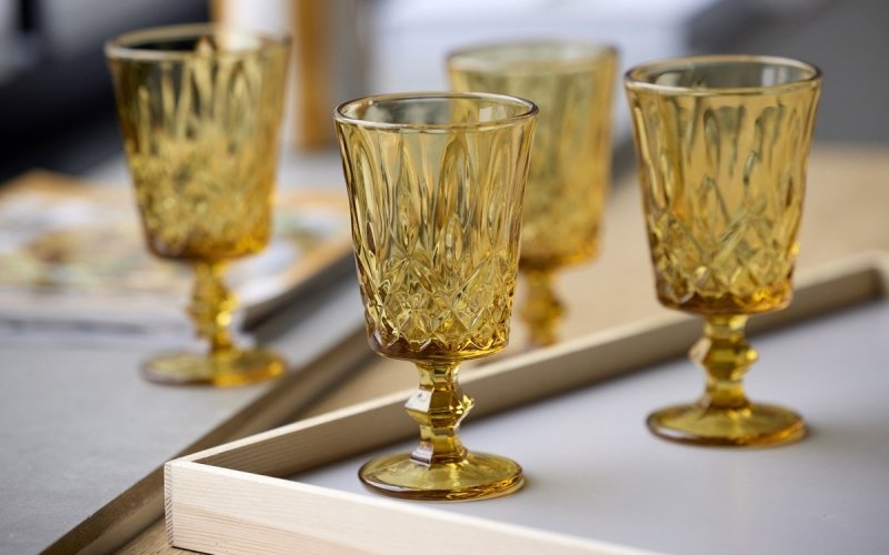 Lyngby Glass SORRENTO Kieliszki do Wina 290 ml 4 Szt. / Żółte