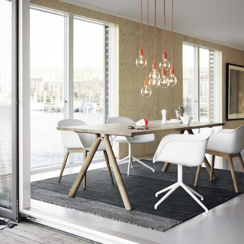 Muuto FIBER ARMCHAIR WOOD BASE Krzesło - Rude /Drewniana Rama Naturalna