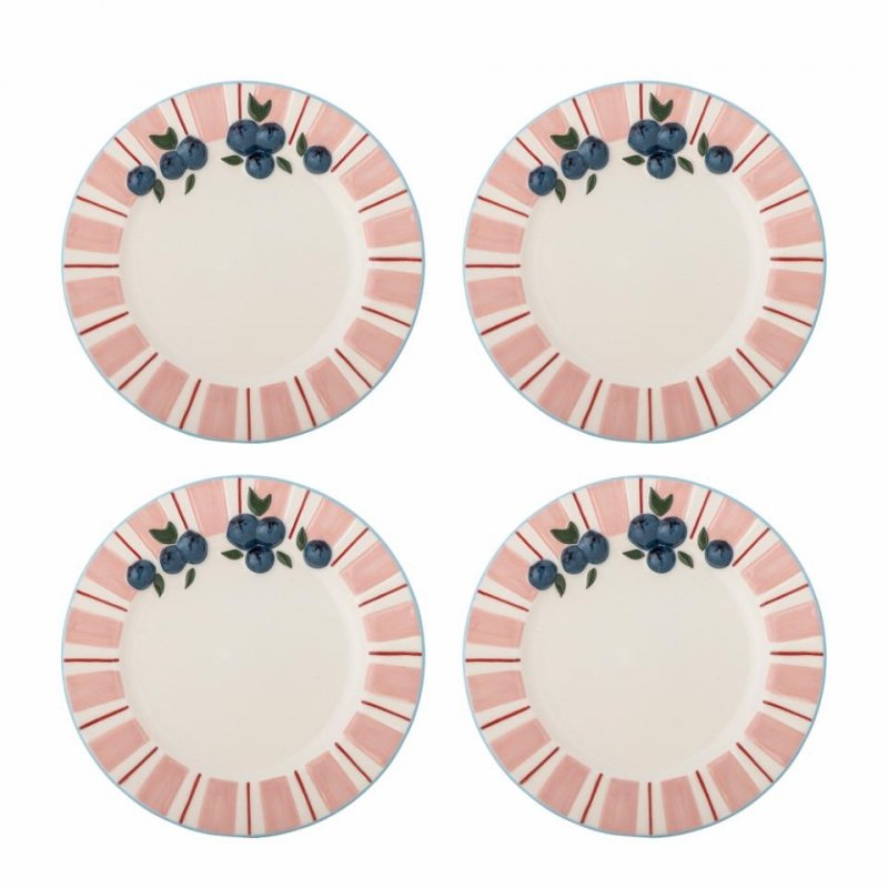 Bloomingville CARRY Talerz Deserowy 20,5 cm 4 Szt. / Różowy