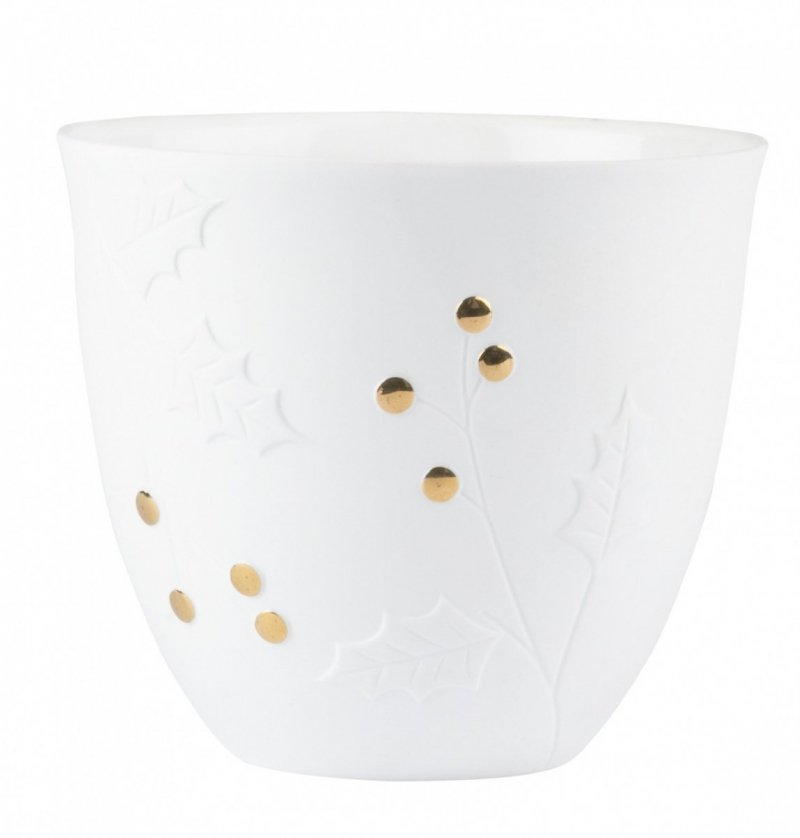 Rader CHRISTMAS Porcelanowy Świecznik Świąteczny 13,5 cm Ostrokrzew