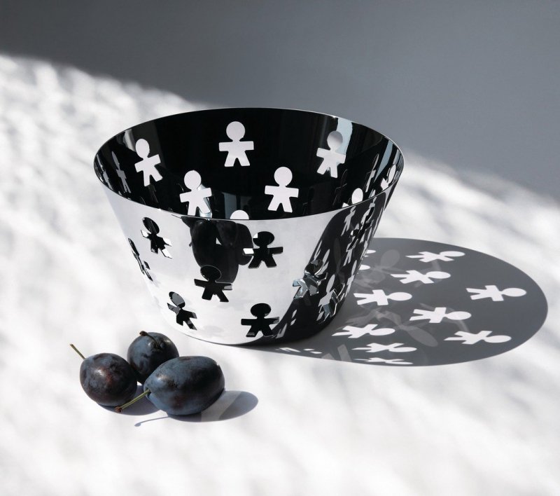 A di Alessi GIROTONDO Kosz na Owoce 23 cm Stal Polerowana
