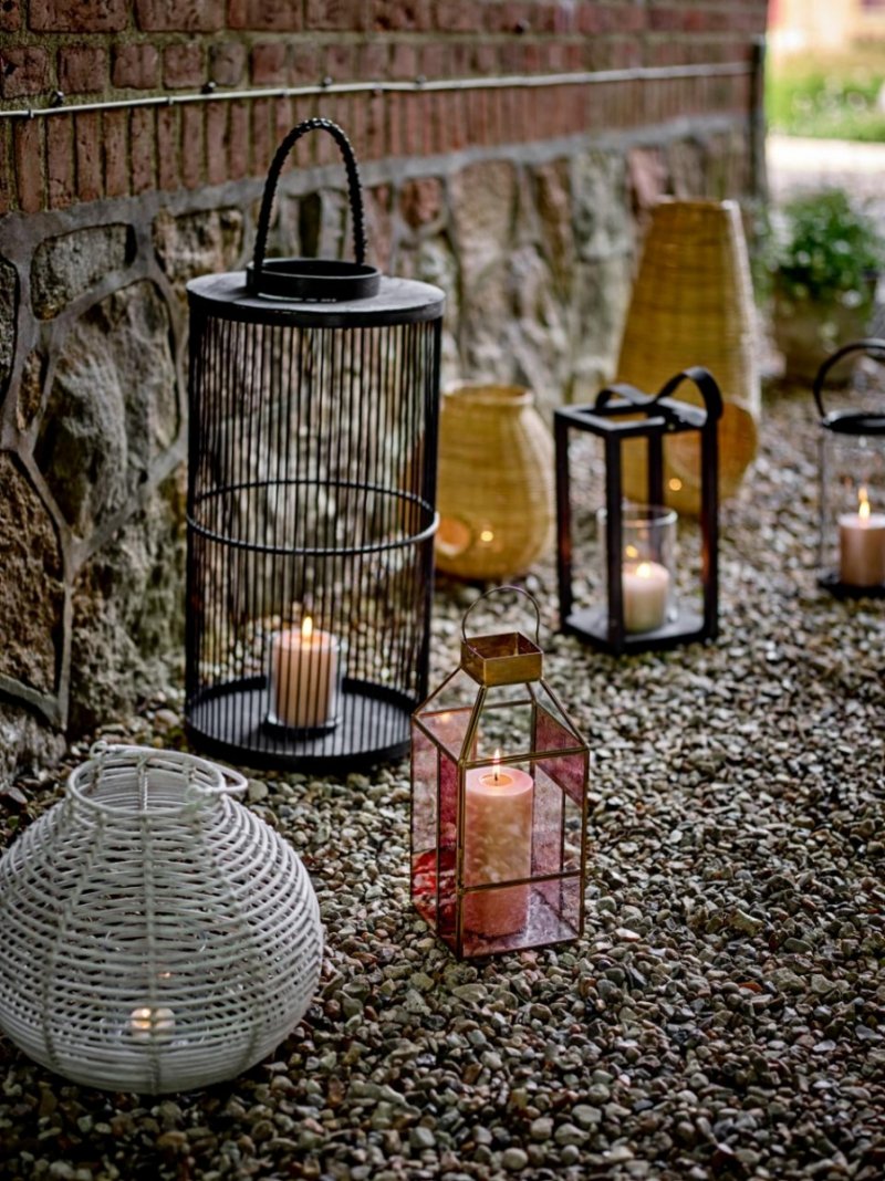 Lampion Drew Bloomingville z różowego szkła