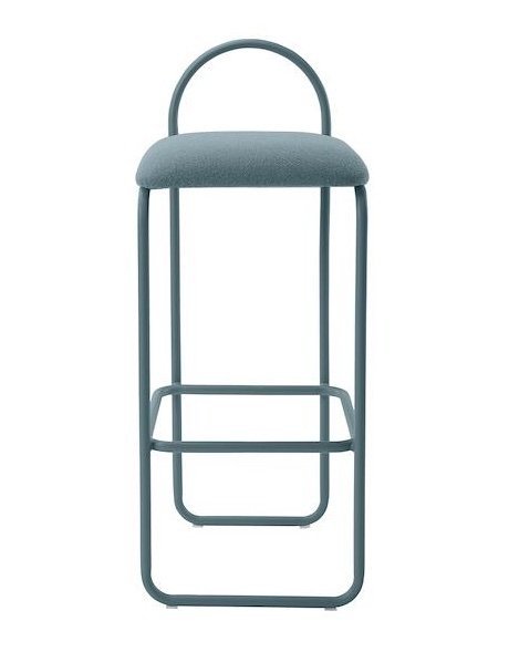 Aytm ANGUI Krzesło Barowe 92,5 cm - Hoker / Niebieski DUSTY BLUE BOUCLÉ
