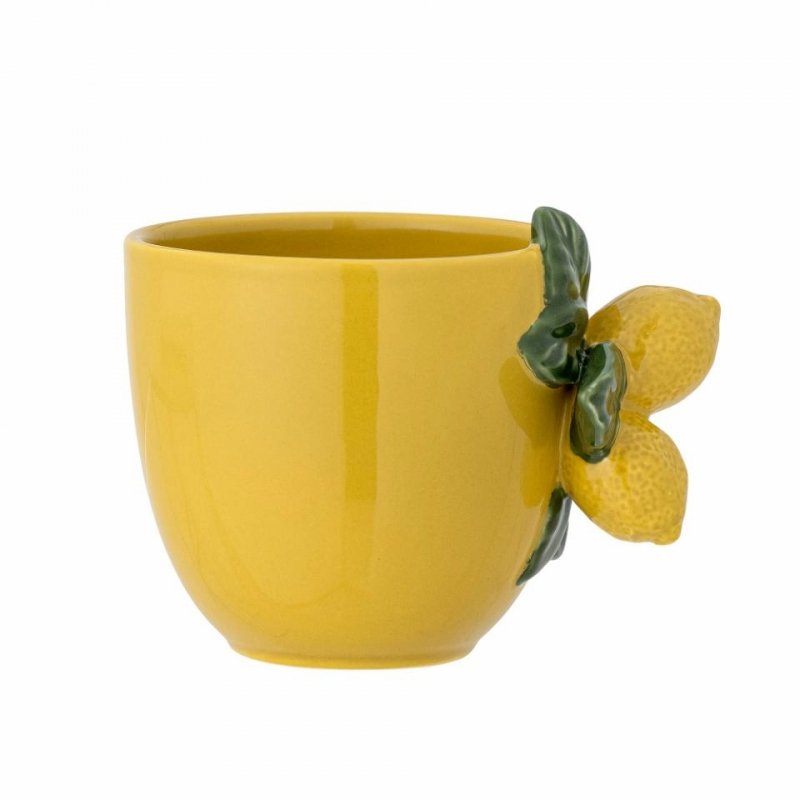 Bloomingville LIMONE Kubek 400 ml z Motywem Cytryn / Żółty