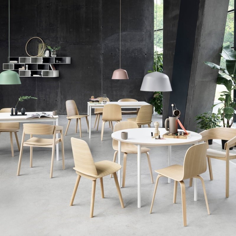 Muuto COVER Krzesło Drewniane - Ciemnoszare