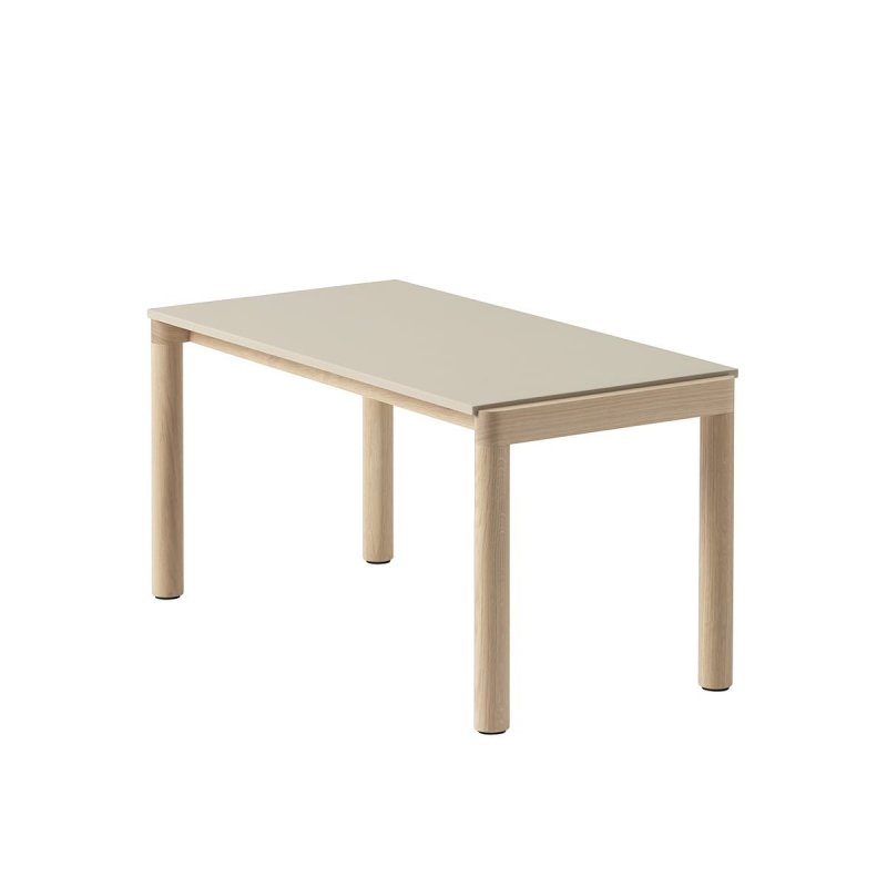 Muuto COUPLE Stolik Kawowy z Ceramicznym Blatem 84x40 cm / Jasny Dąb - Blat Gładki Piaskowy Sand