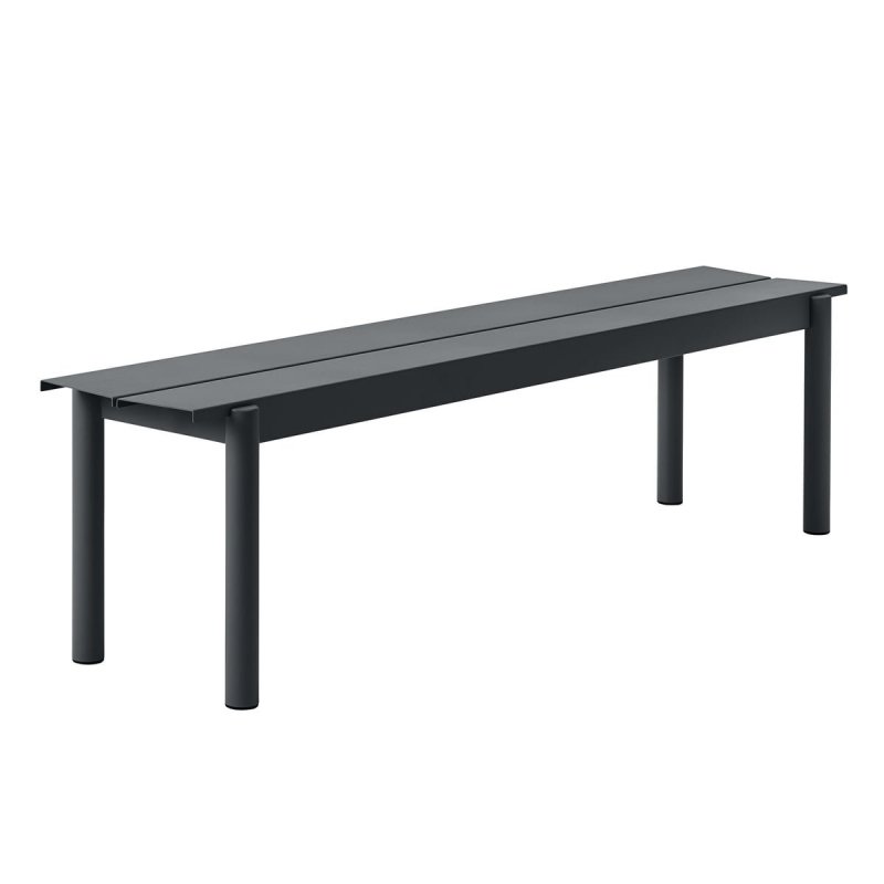 Muuto LINEAR Ławka Ogrodowa / Stalowa 170 cm Czarna