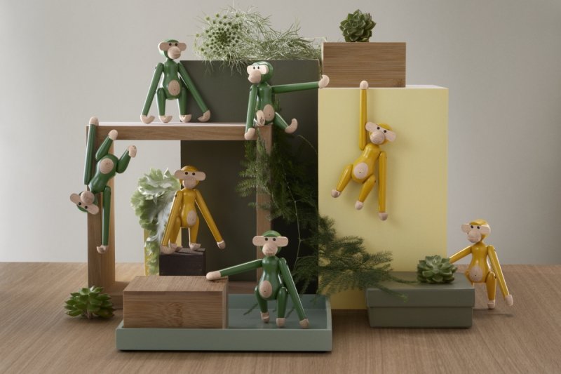 Kay Bojesen MONKEY Małpka Drewniana Mini - Zielona / Edycja Limitowana