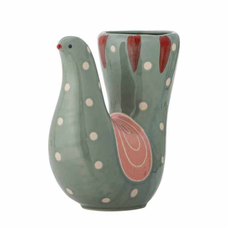 Bloomingville TRUDY Wazon do Kwiatów 19 cm / Ptak Zielony