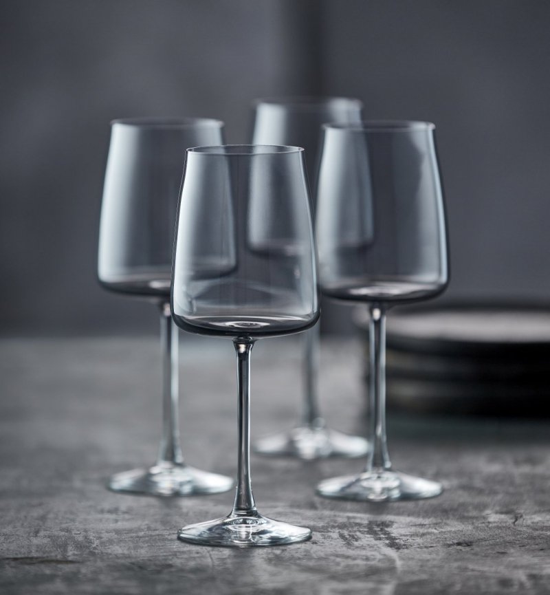 Lyngby Glas ZERO Kieliszki do Białego Wina 430 ml 4 Szt. / Szare