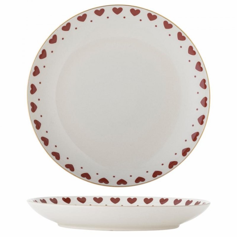 Świąteczny talerz Jolly Bloomingville – ręcznie zdobiona kamionka