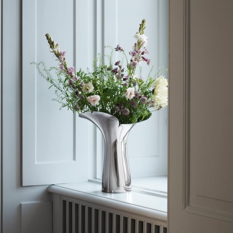 Georg Jensen BLOOM BOTANICA Stalowy Wazon do Kwiatów 33 cm