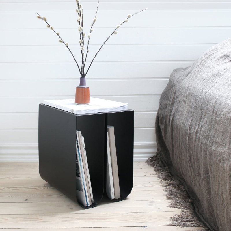 Kristina dam studio CURVED Stalowy Stolik Pomocniczy - Boczny / Srebrny