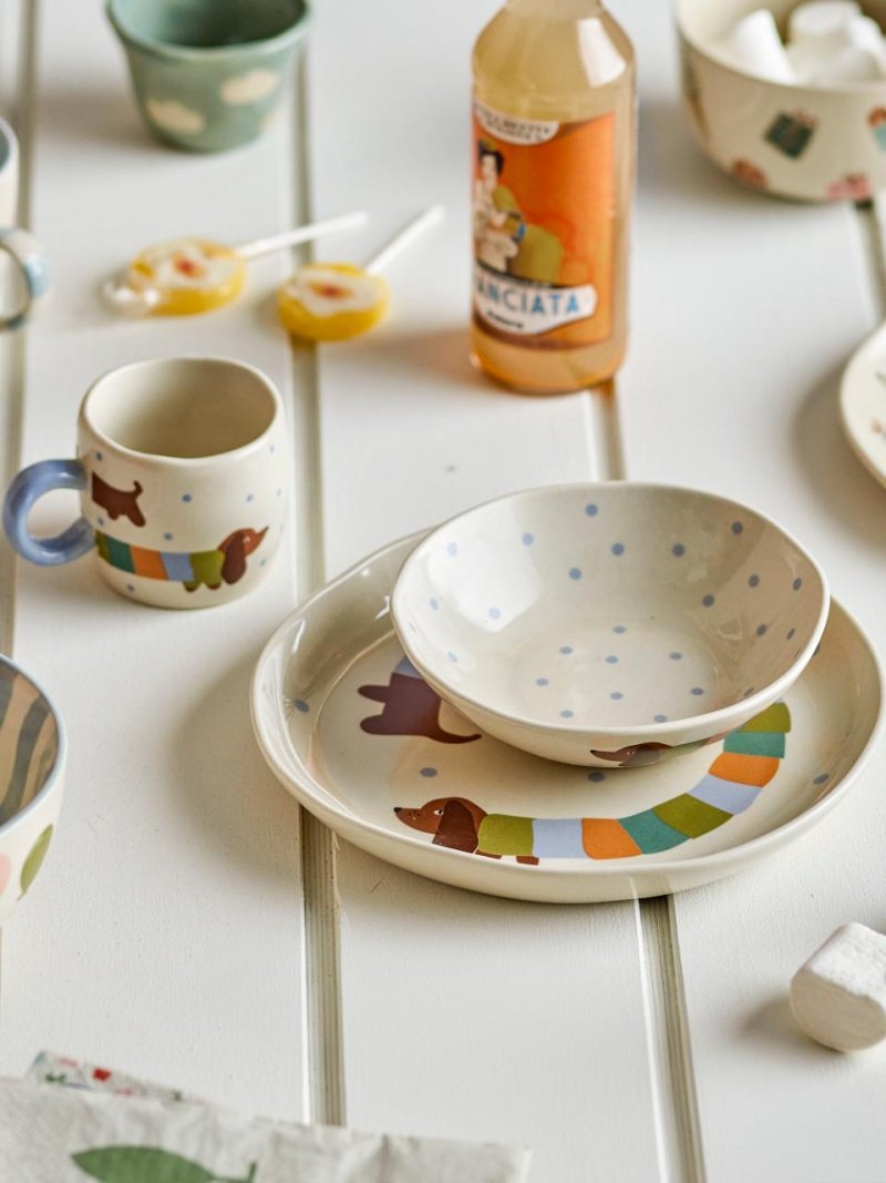 Bloomingville CHARLIE Ceramiczny Zestaw Naczyń dla Dzieci / 3 El.
