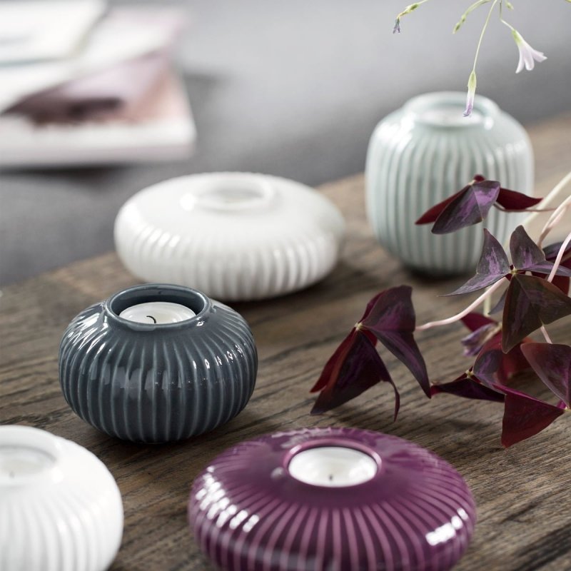 Kähler HAMMERSHØI Świecznik Tealight 10 cm Szary