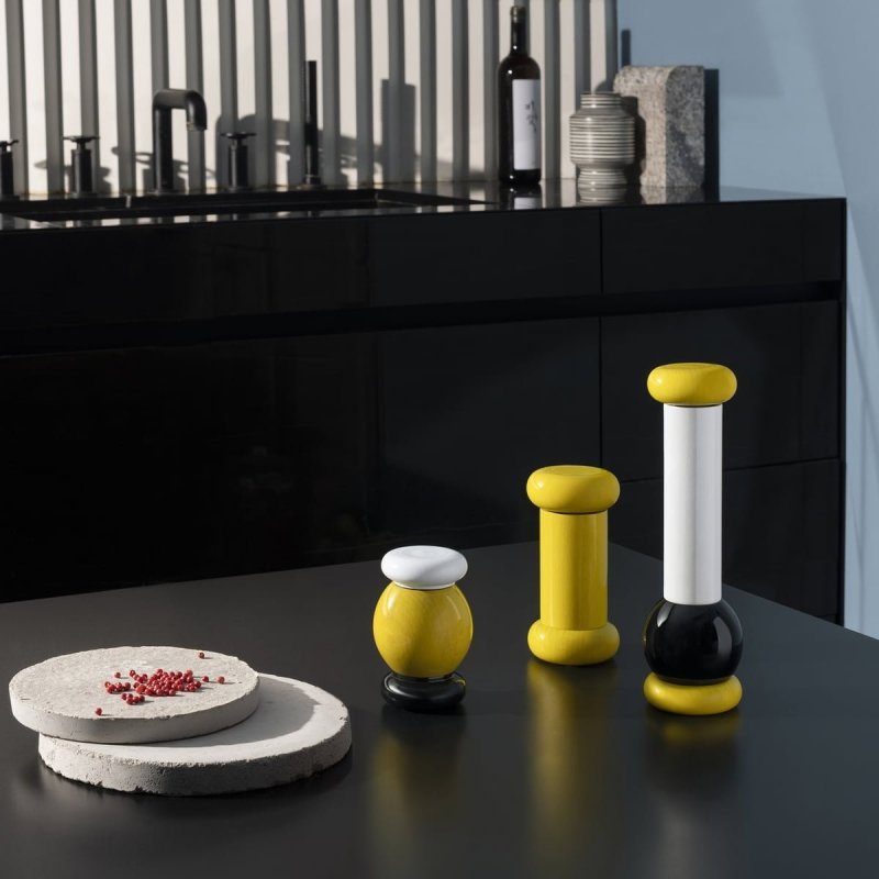 Alessi TWERGI Młynek do Soli lub Pieprzu 11 cm Czarny (100-lecie Alessi)
