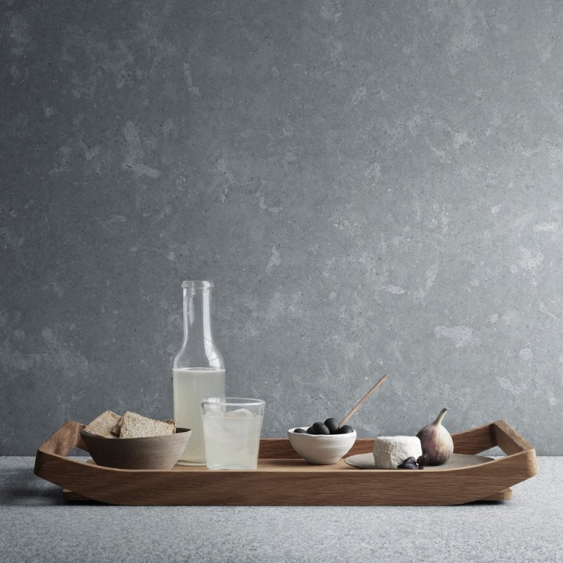 Georg Jensen BARBRY Drewniana Prostokątna Taca do Serwowania / Dębowa