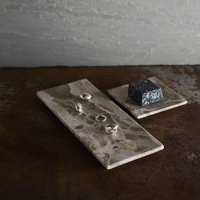 Muubs VITA Marmurowa Tacka - Podstawka Łazienkowa 30 cm / Beżowa