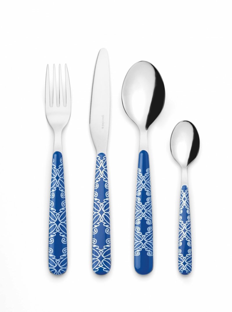 Guzzini FUSION Zestaw Sztućców - Komplet 24 El. dla 6 Osób / Niebieski